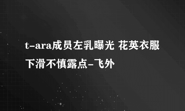 t-ara成员左乳曝光 花英衣服下滑不慎露点-飞外